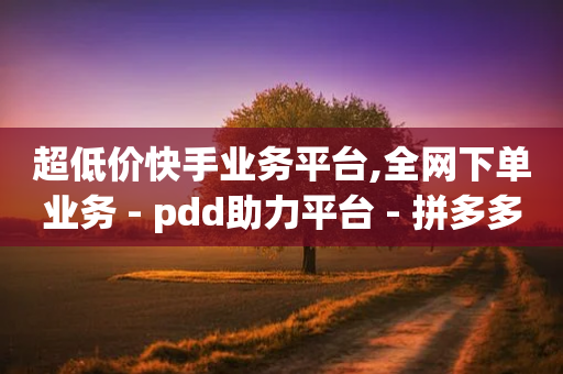 超低价快手业务平台,全网下单业务 - pdd助力平台 - 拼多多互助群助力群-第1张图片-靖非智能科技传媒