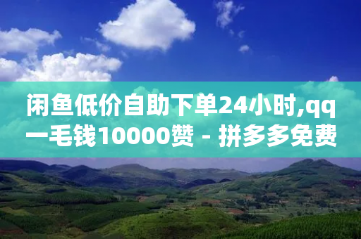 闲鱼低价自助下单24小时,qq一毛钱10000赞 - 拼多多免费助力工具1.0.5 免费版 - 拼多多运营代理公司