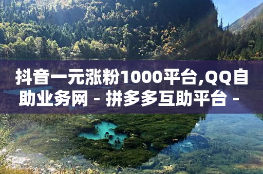 抖音一元涨粉1000平台,QQ自助业务网 - 拼多多互助平台 - 拼多多到什么时候才能领现金-第1张图片-靖非智能科技传媒