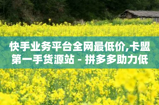 快手业务平台全网最低价,卡盟第一手货源站 - 拼多多助力低价1毛钱10个 - 云小店24小时自助下单业务-第1张图片-靖非智能科技传媒