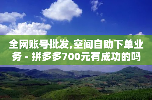 全网账号批发,空间自助下单业务 - 拼多多700元有成功的吗 - 自己在拼多多开店怎样发货