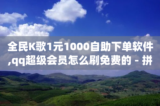 全民K歌1元1000自助下单软件,qq超级会员怎么刷免费的 - 拼多多砍价群免费进 - 商家推出砍价商品是套路么-第1张图片-靖非智能科技传媒