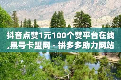 抖音点赞1元100个赞平台在线,黑号卡盟网 - 拼多多助力网站新用户 - 拼多多砍价商城-第1张图片-靖非智能科技传媒