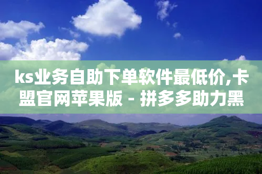 ks业务自助下单软件最低价,卡盟官网苹果版 - 拼多多助力黑科技 - 扫一扫拼多多助力有风险吗-第1张图片-靖非智能科技传媒