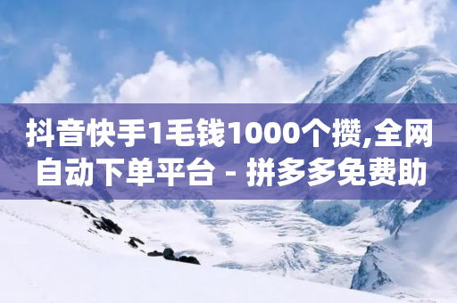 抖音快手1毛钱1000个攒,全网自动下单平台 - 拼多多免费助力工具app - 拼多多被助力的人名单-第1张图片-靖非智能科技传媒