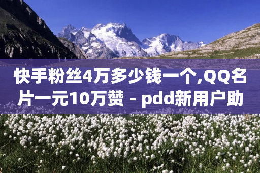 快手粉丝4万多少钱一个,QQ名片一元10万赞 - pdd新用户助力网站 - 拼多多产品概述