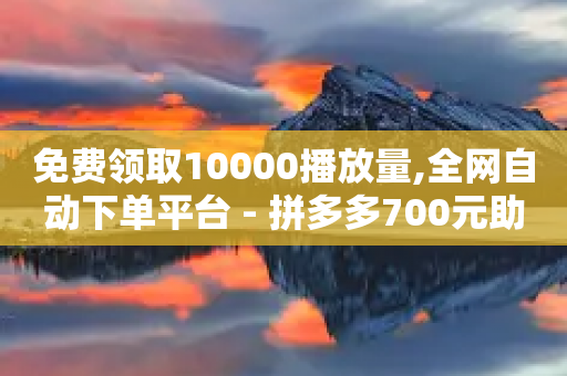 免费领取10000播放量,全网自动下单平台 - 拼多多700元助力到元宝了 - 拼多多无限助力工具-第1张图片-靖非智能科技传媒