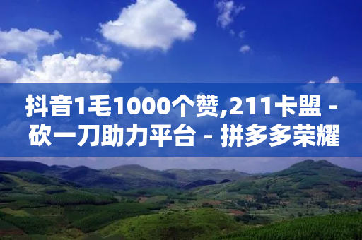 抖音1毛1000个赞,211卡盟 - 砍一刀助力平台 - 拼多多荣耀手机下载-第1张图片-靖非智能科技传媒