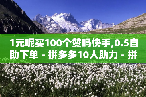 1元呢买100个赞吗快手,0.5自助下单 - 拼多多10人助力 - 拼多多元宝后面又是什么-第1张图片-靖非智能科技传媒