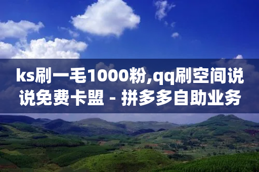 ks刷一毛1000粉,qq刷空间说说免费卡盟 - 拼多多自助业务网 - 拼多多代砍公司是真的吗-第1张图片-靖非智能科技传媒