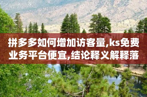 拼多多如何增加访客量,ks免费业务平台便宜,结论释义解释落实 _ GM版169.322.144-第1张图片-靖非智能科技传媒