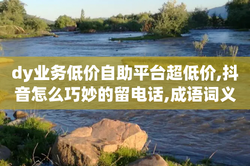 dy业务低价自助平台超低价,抖音怎么巧妙的留电话,成语词义解析_ IOS89.32.41-第1张图片-靖非智能科技传媒