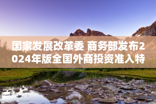 国家发展改革委 商务部发布2024年版全国外商投资准入特别管理措施（负面清单）-第1张图片-靖非智能科技传媒