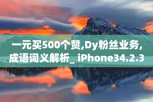 一元买500个赞,Dy粉丝业务,成语词义解析_ iPhone34.2.320-第1张图片-靖非智能科技传媒