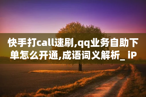 快手打call速刷,qq业务自助下单怎么开通,成语词义解析_ iPad33.45.283-第1张图片-靖非智能科技传媒