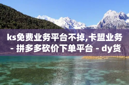 ks免费业务平台不掉,卡盟业务 - 拼多多砍价下单平台 - dy货源业务网-第1张图片-靖非智能科技传媒