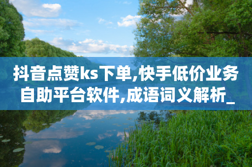 抖音点赞ks下单,快手低价业务自助平台软件,成语词义解析_ 3DM232.34.46