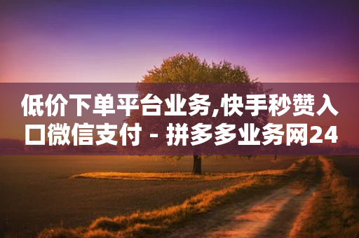 低价下单平台业务,快手秒赞入口微信支付 - 拼多多业务网24小时自助下单 - 拼多多助力提现成后怎么办