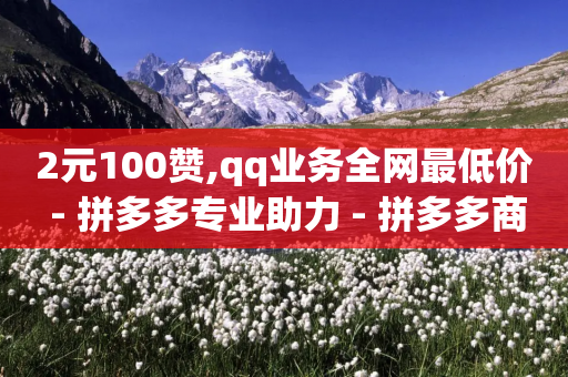 2元100赞,qq业务全网最低价 - 拼多多专业助力 - 拼多多商家怎么改提现银行卡