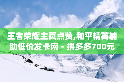 王者荣耀主页点赞,和平精英辅助低价发卡网 - 拼多多700元助力需要多少人 - pdd退款电话