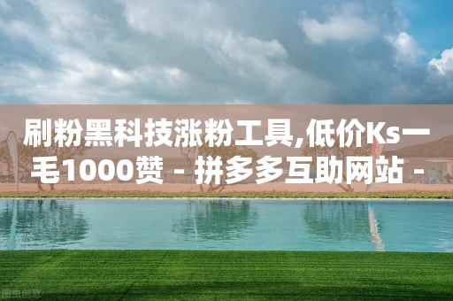 刷粉黑科技涨粉工具,低价Ks一毛1000赞 - 拼多多互助网站 - 拼多多砍价群微信助力群-第1张图片-靖非智能科技传媒