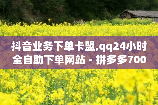 抖音业务下单卡盟,qq24小时全自助下单网站 - 拼多多700元助力到元宝了 - 拼多多怎么拿1件商品