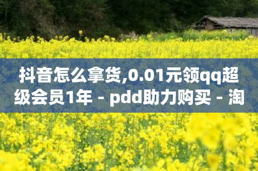 抖音怎么拿货,0.01元领qq超级会员1年 - pdd助力购买 - 淘宝买的拼多多助力有风险吗-第1张图片-靖非智能科技传媒