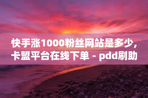 快手涨1000粉丝网站是多少,卡盟平台在线下单 - pdd刷助力软件 - 拼多多怎么找便宜的东西