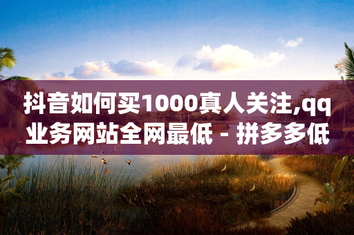 抖音如何买1000真人关注,qq业务网站全网最低 - 拼多多低价助力 - 新平台项目发布网-第1张图片-靖非智能科技传媒