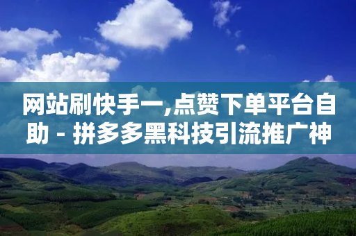 网站刷快手一,点赞下单平台自助 - 拼多多黑科技引流推广神器 - 真人极速砍价助力网站