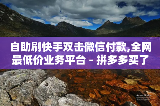 自助刷快手双击微信付款,全网最低价业务平台 - 拼多多买了200刀全被吞了 - 拼多多助力算市场盲目性吗