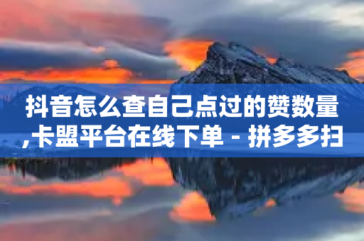 抖音怎么查自己点过的赞数量,卡盟平台在线下单 - 拼多多扫码助力软件 - 怎么复制帮人拼多多点一下-第1张图片-靖非智能科技传媒