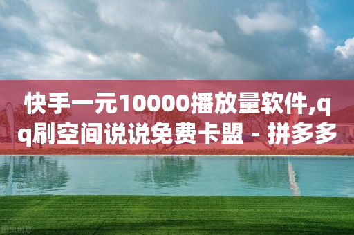 快手一元10000播放量软件,qq刷空间说说免费卡盟 - 拼多多助力软件免费 - 拼多多转盘兑换卡-第1张图片-靖非智能科技传媒