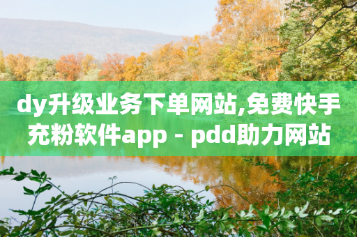 dy升级业务下单网站,免费快手充粉软件app - pdd助力网站 - 拼多多0.01碎片怎么破-第1张图片-靖非智能科技传媒