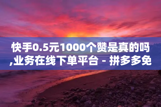 快手0.5元1000个赞是真的吗,业务在线下单平台 - 拼多多免费助力工具1.0.5 免费版 - 拼多多站点怎么申请-第1张图片-靖非智能科技传媒