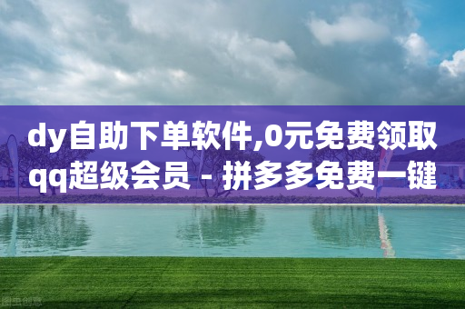 dy自助下单软件,0元免费领取qq超级会员 - 拼多多免费一键助力神器 - 拼多多客服外包一个月多少钱