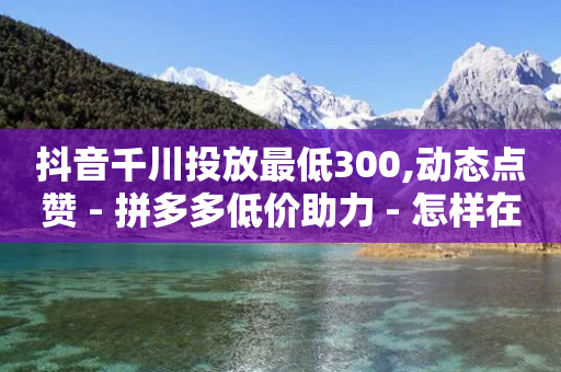 抖音千川投放最低300,动态点赞 - 拼多多低价助力 - 怎样在拼多多帮商家销售产品