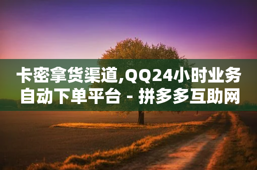 卡密拿货渠道,QQ24小时业务自动下单平台 - 拼多多互助网站 - 拼多多为什么会帮忙助力-第1张图片-靖非智能科技传媒