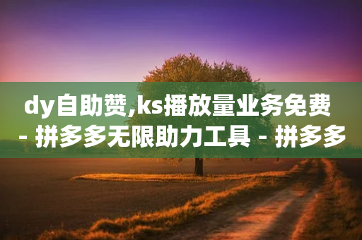 dy自助赞,ks播放量业务免费 - 拼多多无限助力工具 - 拼多多官方助力平台-第1张图片-靖非智能科技传媒