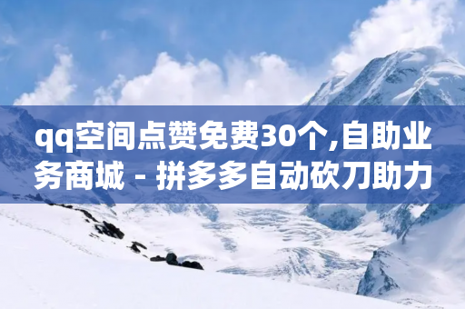 qq空间点赞免费30个,自助业务商城 - 拼多多自动砍刀助力软件 - 拼多多怎么买助力提现