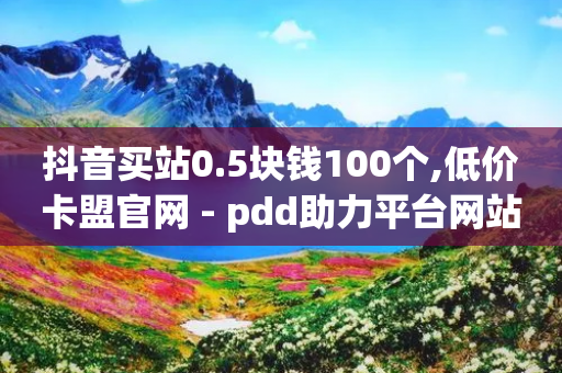 抖音买站0.5块钱100个,低价卡盟官网 - pdd助力平台网站 - 拼多多快速助力网站-第1张图片-靖非智能科技传媒