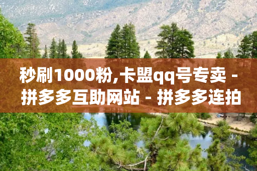 秒刷1000粉,卡盟qq号专卖 - 拼多多互助网站 - 拼多多连拍王-第1张图片-靖非智能科技传媒