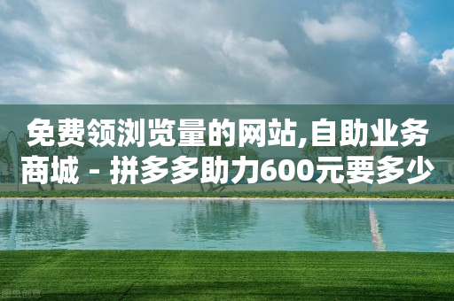 免费领浏览量的网站,自助业务商城 - 拼多多助力600元要多少人 - 手机APP能查到使用脚本