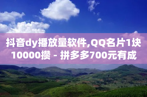 抖音dy播放量软件,QQ名片1块10000攒 - 拼多多700元有成功的吗 - 拼多多同一手机不同账号助力-第1张图片-靖非智能科技传媒