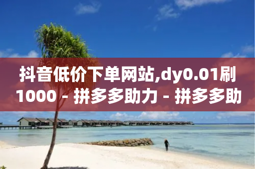 抖音低价下单网站,dy0.01刷1000 - 拼多多助力 - 拼多多助力入口链接2023-第1张图片-靖非智能科技传媒