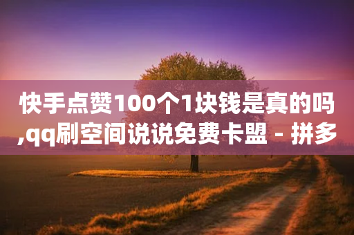 快手点赞100个1块钱是真的吗,qq刷空间说说免费卡盟 - 拼多多卡盟自助下单服务 - 拼多多互点助力微信群-第1张图片-靖非智能科技传媒