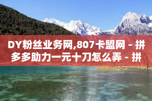 DY粉丝业务网,807卡盟网 - 拼多多助力一元十刀怎么弄 - 拼多多助力网站可信吗-第1张图片-靖非智能科技传媒