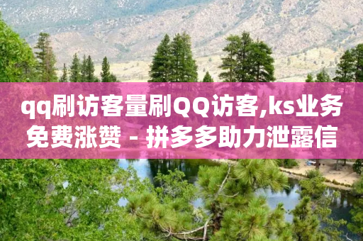 qq刷访客量刷QQ访客,ks业务免费涨赞 - 拼多多助力泄露信息真的假的 - 拼多多自动助力器