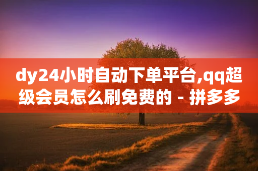 dy24小时自动下单平台,qq超级会员怎么刷免费的 - 拼多多砍价软件代砍平台 - 拼多多0.01碎片怎么破-第1张图片-靖非智能科技传媒