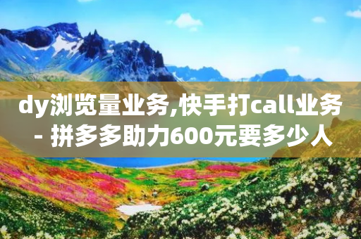 dy浏览量业务,快手打call业务 - 拼多多助力600元要多少人 - 拼多多50元提现分几步-第1张图片-靖非智能科技传媒